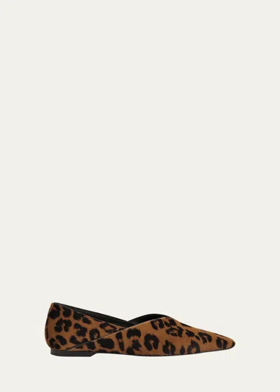 Totême Everyday Leopard Slipper Flats In Medium Brown