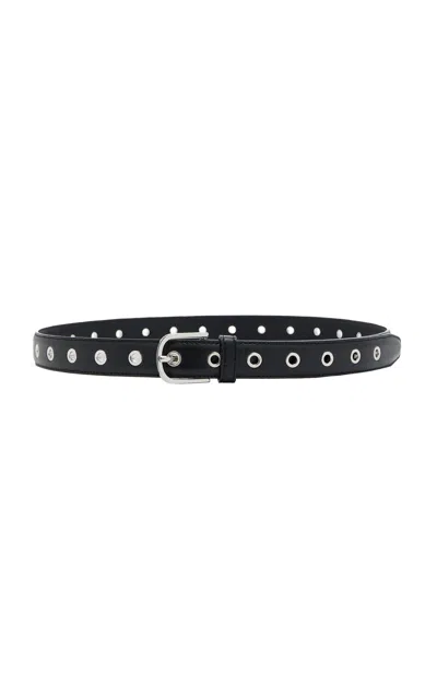 Totême Eyelet Leather Belt In Black