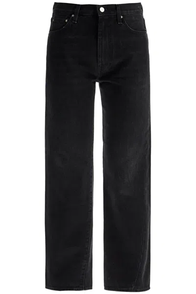 Totême Faded Black Organic Cotton Jeans With Twisted Seams