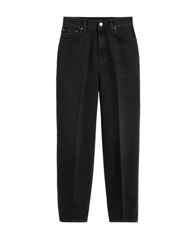 Totême Faded-effect Tapered-leg Jeans In Black