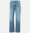 Totême Faded Low-rise Straight Jeans In Blue