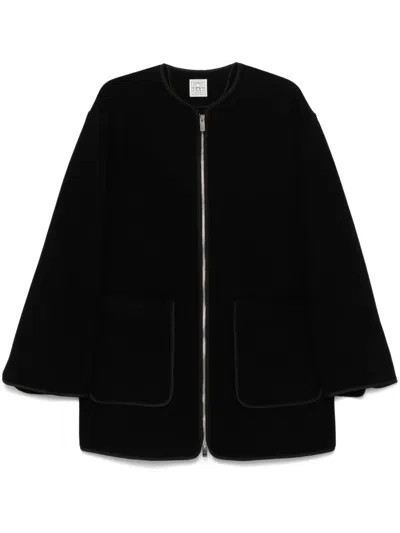 Totême Felted Coat In Black