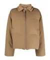 Totême Quilted Padded Wool-blend Flannel Jacket In Brown