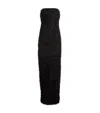 Totême Black Strapless Fil Coupé Maxi Dress In Black