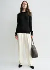 Totême Fine Crew Knit Black In Black