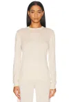 Totême Off-white Fine Crew-neck Knit Sweater In Ecru