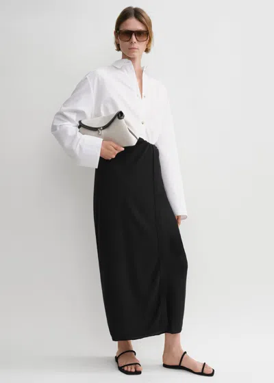 Totême Fine Knit Sarong Black In White