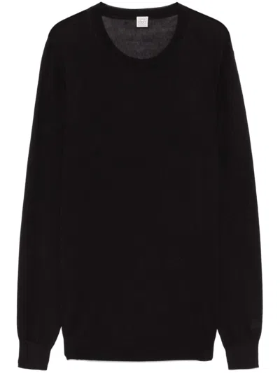 Totême Fine-knit Sweater In Black