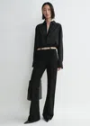 Totême Flared Moleskin Trousers Black In Black