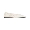 Totême Gathered Leather Ballerina Shoes In Neutrals