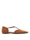 Totême Toteme The T-strap Flat Shoes In Brown
