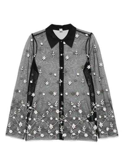 Totême Floral-embroidered Shirt