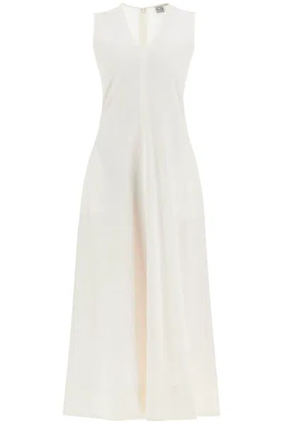 Totême Maxikleid Aus Einer Lyocell-leinenmischung In White