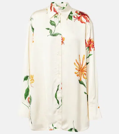 Totême Floral Satin Shirt In Multicoloured