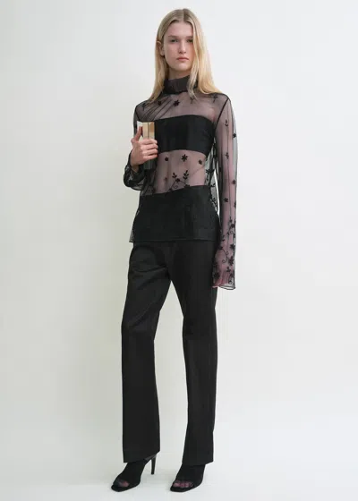 Totême Floral Tulle Blouse Black/black