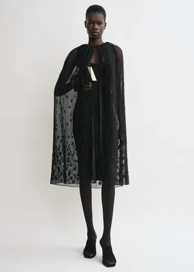 Totême Floral Tulle Cape Black/black