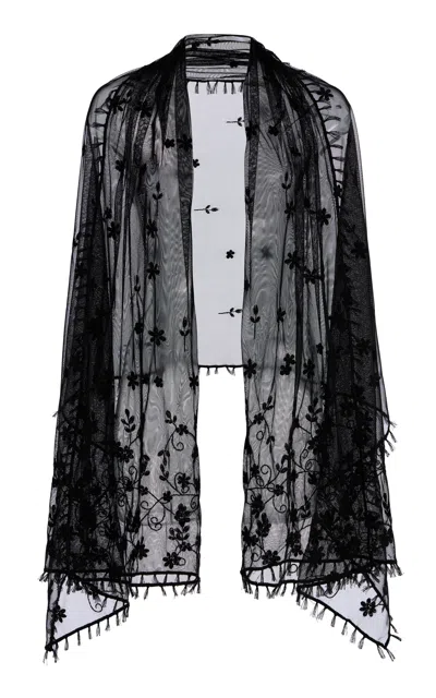 Totême Floral Tulle Shawl