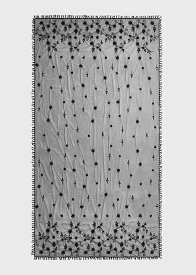 Totême Floral Tulle Shawl Black