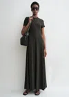 Totême Brown Fluid Jersey Maxi Dress In Pepper