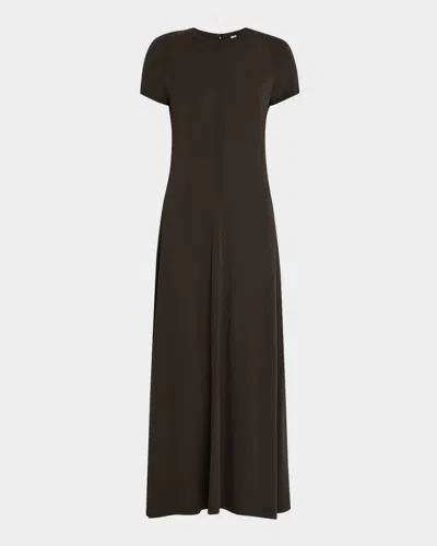 Totême Toteme Fluid Jersey Maxi T-shirt Dress In Pepper