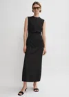 Totême Fluid Tie-waist Dress Black In Black