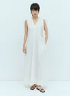 Totême Toteme Women Fluid V Neck Maxi Dress In White