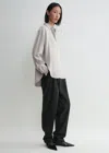 Totême Fluid Viscose-blend Shirt Pale Grey Mélange In Pale Grey Mélange