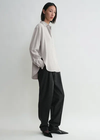Totême Fluid Viscose-blend Shirt Pale Grey Mélange