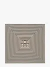 Totême Toteme Striped Logo-print Silk Scarf In Beige