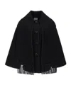 Totême Dropped-shoulder Fringed-edge Scarf Jacket In Black
