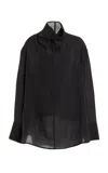 TOTÊME FUNNEL-NECK ORGANZA BLOUSE