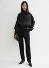 Totême Funnel-neck Organza Blouse Black In Black