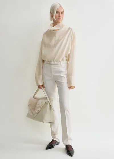 Totême Funnel-neck Organza Blouse Ecru