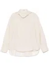 Totême Funnel-neck Organza Blouse In White
