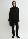 Totême Funnel-neck Satin Blouse Black In Black