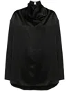 Totême Funnel-neck Organza Blouse In Black