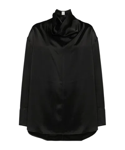 TOTÊME FUNNEL-NECK BLOUSE