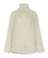 Totême Toteme Women Funnel-neck Organza Blouse In Nude