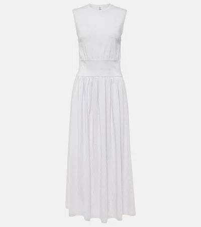 Totême Mélange-effect Jersey Midi Dress In Grey