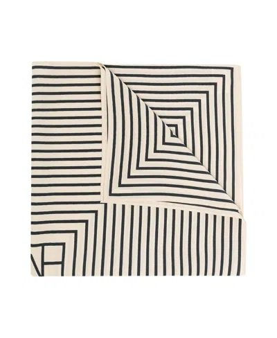 Totême Geometric Monogram Print Silk Scarf In Beige