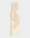 Totême Goat Shearling Halter Midi Dress In Natural