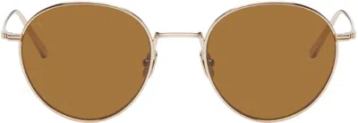 Totême Gold 'the Rounds' Sunglasses In Brown