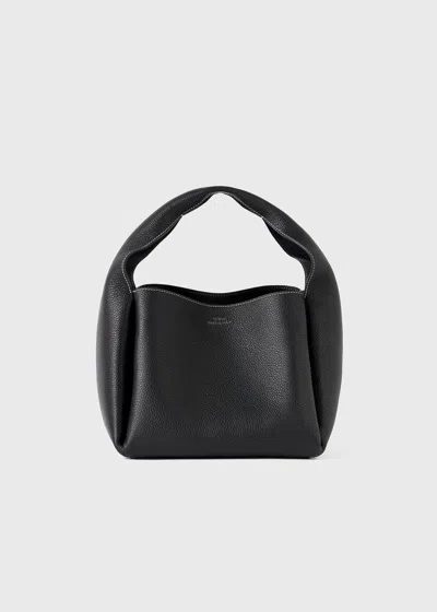 Totême Grained-leather Bucket Bag Black In Black Grain