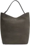 Totême Large Belted Suede Tote Bag In 041 Granite