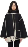 Totême Gray Embroidered Scarf Jacket In Dark Grey Melange 08