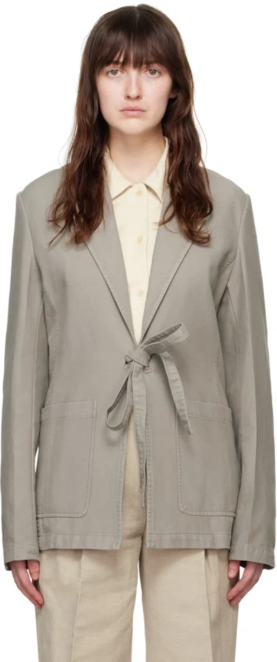 Totême Gray Garment-dyed Blazer In 186 Dove