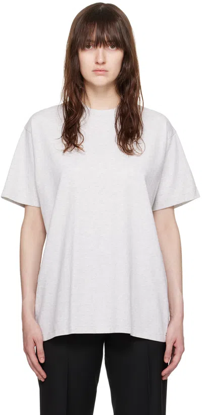 Totême Gray Straight T-shirt In 039 Pale Grey Melang