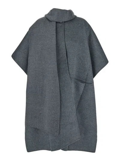 Totême Toteme Doublé Scarf Coat Clothing In Gray