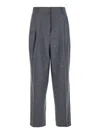 Totême Grey Pants With Belt Loops And Pences In Wool Blend Woman In Grey