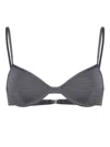 Totême Mélange-effect Bikini Top In Grey